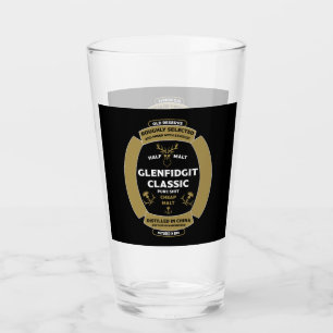 Christmas Scotch Whiskey Label Glas