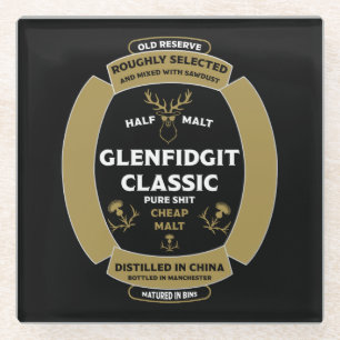 Christmas Scotch Whiskey Label Glazen Onderzetter