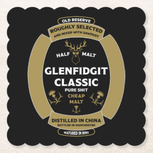 Christmas Scotch Whiskey Label Kartonnen Onderzetters