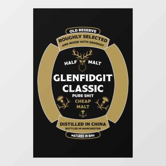 Christmas Scotch Whiskey Label Raamsticker (Vel)