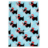 Christmas Scottie Dogs Pattern Medium Cadeauzakje (Achterkant)