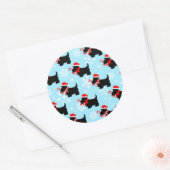 Christmas Scottie Dogs Pattern Ronde Sticker (Envelop)