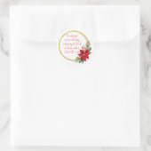 Christmas Scripture Luke 2:11 Pointsettia Ronde Sticker (Tas)