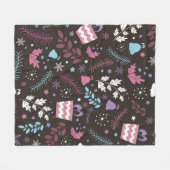 Christmas seamless pattern with tree, snow, gift fleece deken (Voorkant (Horizontaal))