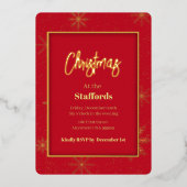 Christmas Shadowbox Gold Foil Uitnodiging (Voorkant)