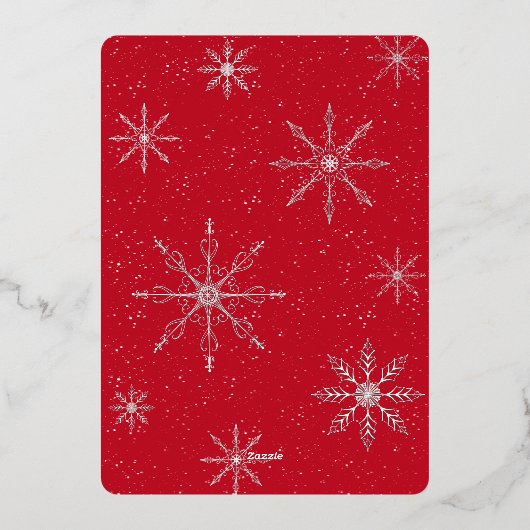 Christmas Shadowbox Silver Foil Uitnodiging (Achterkant)