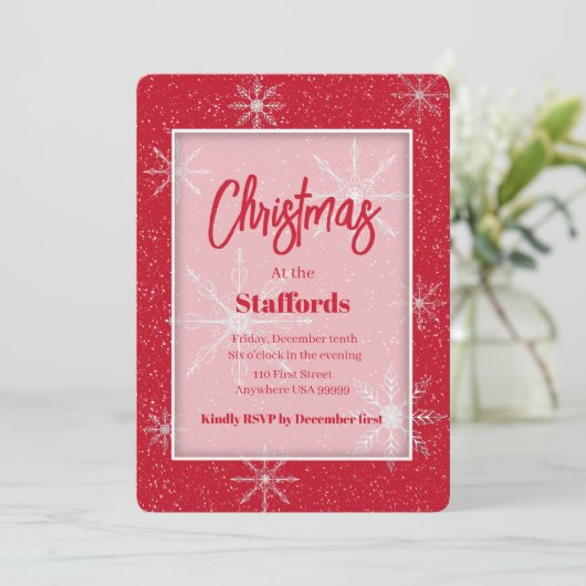 Christmas Shadowbox Silver Invitation (Debout devant)