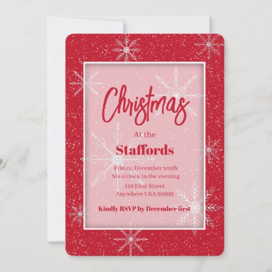 Christmas Shadowbox Silver Invitation (Devant)