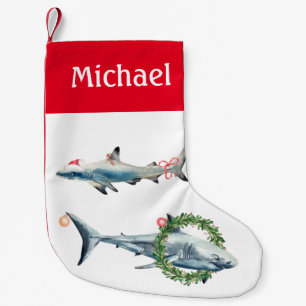 Christmas Shark Great White Reef Gepersonaliseerd Kleine Kerstsok