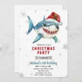 Christmas shark Party Invitation (Devant / Derrière)