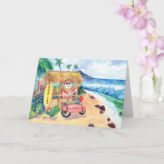 Christmas Shave Ice Santa Kaart (Orchidee)