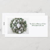 Christmas Shell Wreath Feestdagenkaart (Voorkant / Achterkant)