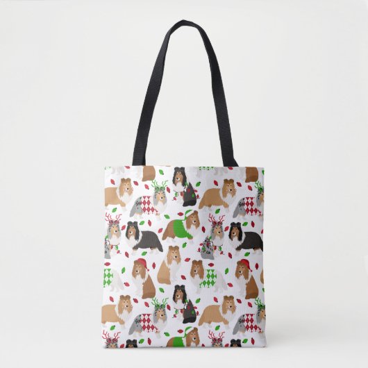Christmas Shelter Shetland Sheepdog Sac fourre-tou (Devant)