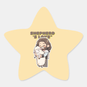 Christmas Shepherd's Love with Lamb voor Holiday J Ster Sticker