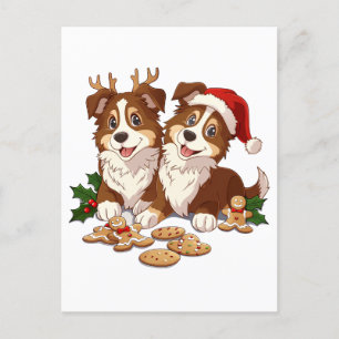 Christmas Shetland Sheepdogs Briefkaart