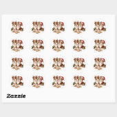 Christmas Shetland Sheepdogs Ronde Sticker (Vel)