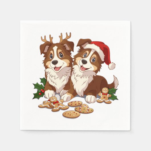 Christmas Shetland Sheepdogs Servet (Voorkant)