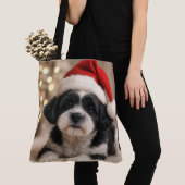 Christmas Shih Tzu Dog With Santa Hat Draagtas (Dichtbij)