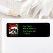 Christmas Shih Tzu Retourner Adresse Étiquettes (En situation)