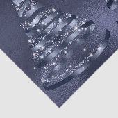 Christmas Shiny Blue Ribbon Tree Sparkle Tissuepapier (Detail)