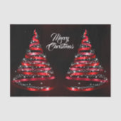 Christmas Shiny Red Ribbon Tree Sparkle Black Tissuepapier (Voorkant)