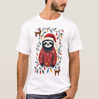 Christmas Shirt for Sloth Lover Gift Santa Buffalo
