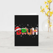 Christmas Shirts For Kids Boys Bruh Funny Saying C Kaart (Gele Bloem)