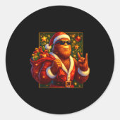 Christmas Shirts Funny Xmas Sasquatch Santa Bigfoo Ronde Sticker (Voorkant)