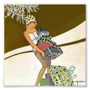“Christmas Shopping” magazinecover door J Carlos Foto Afdruk