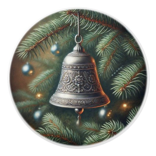 Christmas Silver Bell stijl Keramische Knop (Voorkant)