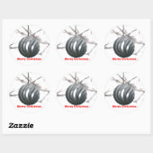 Christmas Silver Sparkly Ornament Ronde Sticker (Vel)
