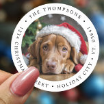 Christmas Simple Photo Round Modern Return Adresse<br><div class="desc">Voici nos étiquettes d'adresse de retour photo ronde - la touche de finition parfaite pour vos salutations de vacances! Ces étiquettes allient simplicité et charme moderne, avec un design charmant, à la fois mignon et amusant. Personnalisez-les avec votre photo de famille préférée, ce qui en fait un choix idéal pour...</div>