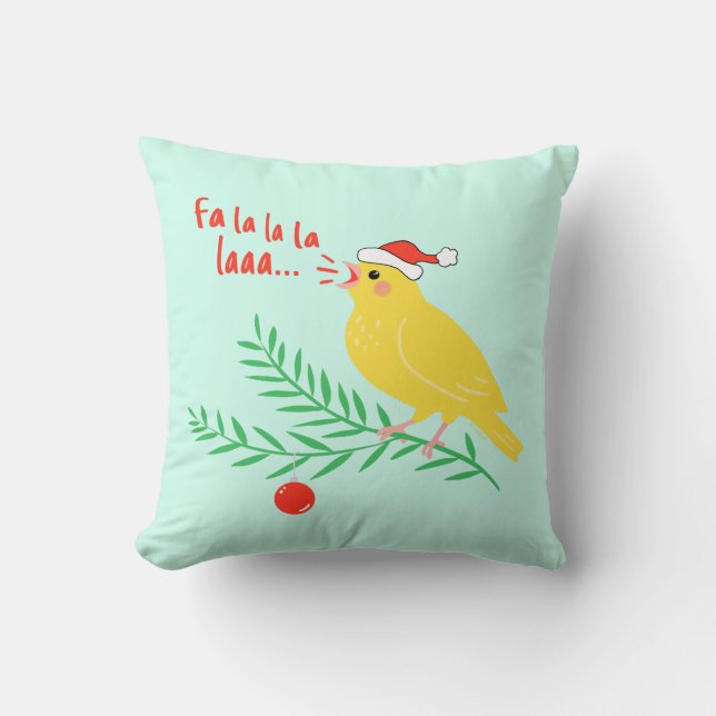 Christmas Singing Canary Kussen (Voorkant)