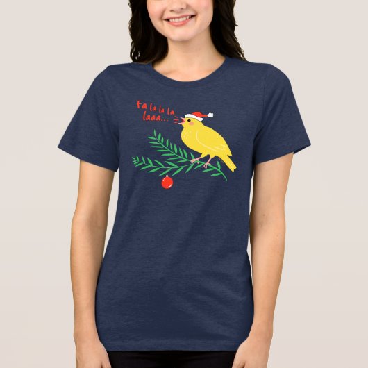 Christmas Singing Canary Tri-Blend Shirt (Voorkant)