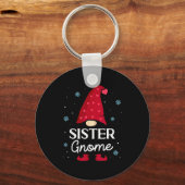 Christmas Sister Gnome Dwarf Garden Gnome Family Sleutelhanger (Voorkant)