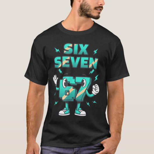Christmas Six Seven 67 Funny 6-7 Meme Retro Cartoo T-shirt (Voorkant)
