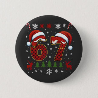 Christmas Six Seven 67 Santa Xmas Gen Alpha Ronde Button 5,7 Cm
