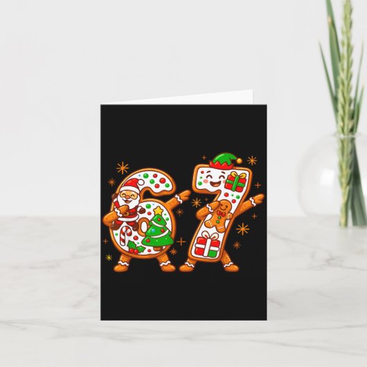Christmas Six Seven Dabbing Cool Meme 67 Xmas Dab Kaart (Voorkant)