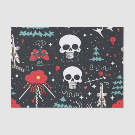 Christmas Skull Tissue Paper Tissuepapier (Voorkant)