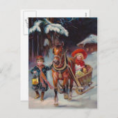 Christmas Sleigh Briefkaart (Voorkant / Achterkant)