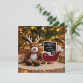 Christmas Sleigh zwangerschapsaankondiging Kaart (Staand voorkant)