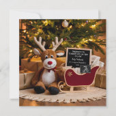 Christmas Sleigh zwangerschapsaankondiging Kaart (Voorkant)
