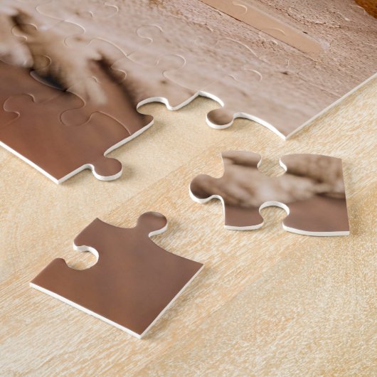 Christmas Sleigh zwangerschapsaankondiging Legpuzzel (Zijkant)