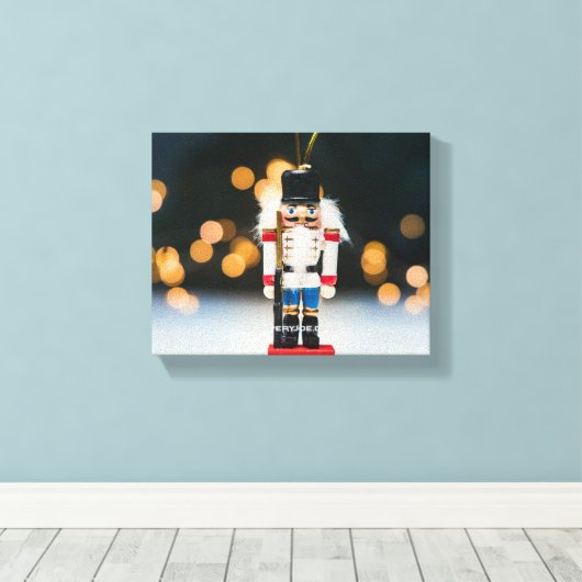 Christmas SlipperyJoe notenkraker beeldje ornament Canvas Afdruk (Insitu (Houten vloer))