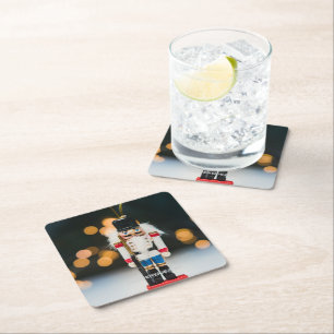 Christmas SlipperyJoe notenkraker beeldje ornament Vierkante Kartonnen Onderzetter