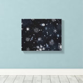 Christmas SlipperyJoe vallen verschillende vormen Canvas Afdruk (Insitu (Houten vloer))