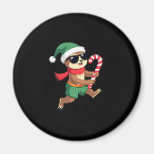 Christmas Sloth Elf Pepermunt Candy Cane Shirt Gi Magneet (Voorkant)