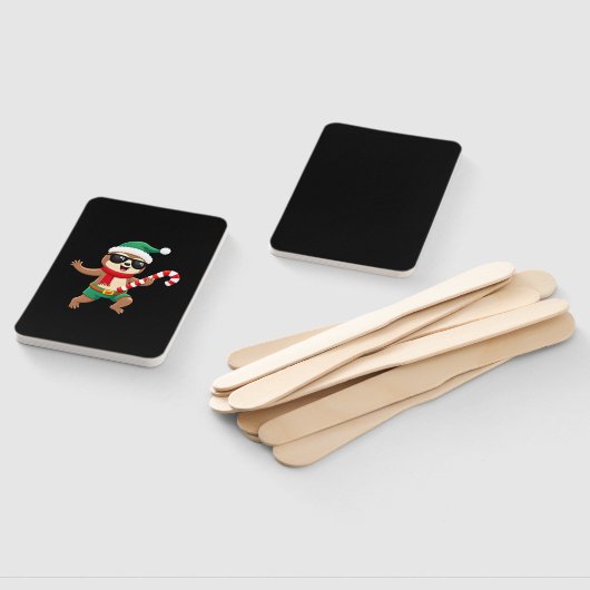 Christmas Sloth Elf Peppermint Candy Cane Shirt Gi Handwaaier (Niet-gemonteerd)