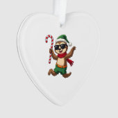 Christmas Sloth Elf Peppermint Candy Cane Shirt Gi Ornament (voorkant)