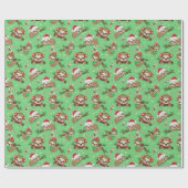 Christmas Sloth Gift Wrapping Paper Cadeaupapier (Vlak)